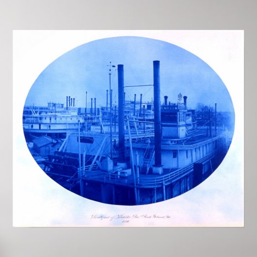 Kahlke Bros. Boatyard, Rock Island, IL, 1891 Poster (Voorkant)