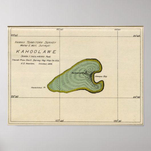 Kahoolawe, Hawaii Poster (Voorkant)