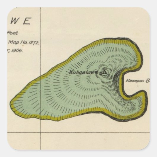 Kahoolawe, Hawaii Vierkante Sticker (Voorkant)