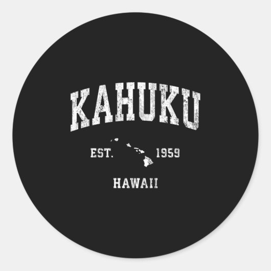 Kahuku Hawaii Hi Atletische Sport Ronde Sticker (Voorkant)