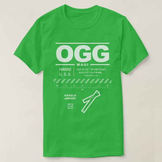Kahului Airport OGG T-shirt (Design voorkant)