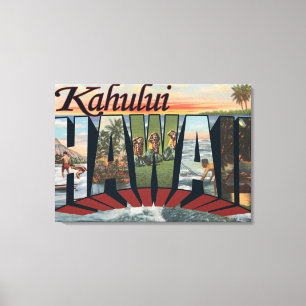 Kahului, Hawaii - Grote letterscènes Canvas Afdruk