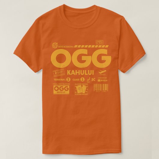  Kahului OGG Maui luchthavencode Reisdag R T-shirt (Design voorkant)