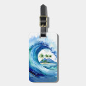 Kai Aloha Eiland Waterverf Golf Bagagelabel (Voorkant verticaal)