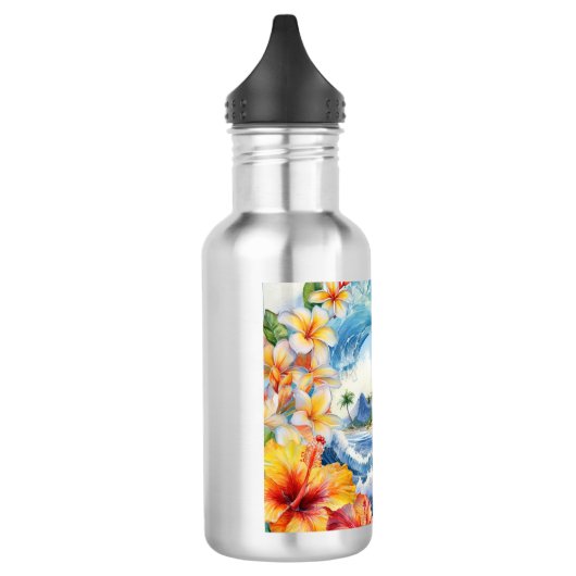 Kai Aloha Hibiscus Watercolor Wave  Waterfles (Links)