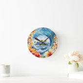 Kai Aloha Hibiscus Waterverf Wave Reversible Ronde Klok (Huis)