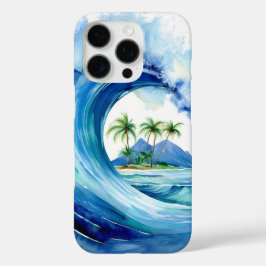 Kai Aloha Island Waterverf Wave iPhone 16 Pro Hoesje