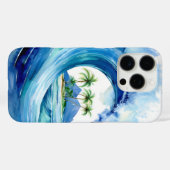 Kai Aloha Island Waterverf Wave Case-Mate iPhone Case (Achterkant (horizontaal))