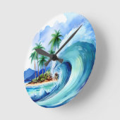 Kai Aloha Island Waterverf Wave Ronde Klok (Hoek)