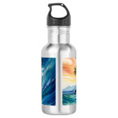 Kai Aloha Motu Watercolor Wave Waterfles (Achterkant)