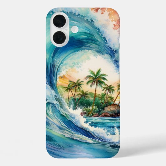 Kai Aloha Motu Waterverf Wave Case-Mate iPhone Case (Achterkant)