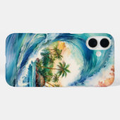 Kai Aloha Motu Waterverf Wave Case-Mate iPhone Case (Achterkant (horizontaal))
