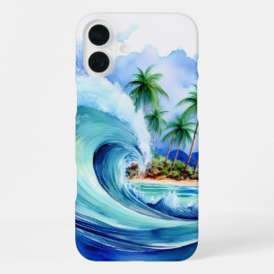 Kai Aloha Palms Watercolor Golf iPhone 16 Plus Hoesje