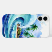 Kai Aloha Palms Waterverf Wave Case-Mate iPhone Case (Achterkant (horizontaal))
