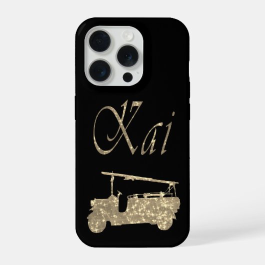 Kai naam met brandweerwagen, iPhone hoesje (Achterkant)