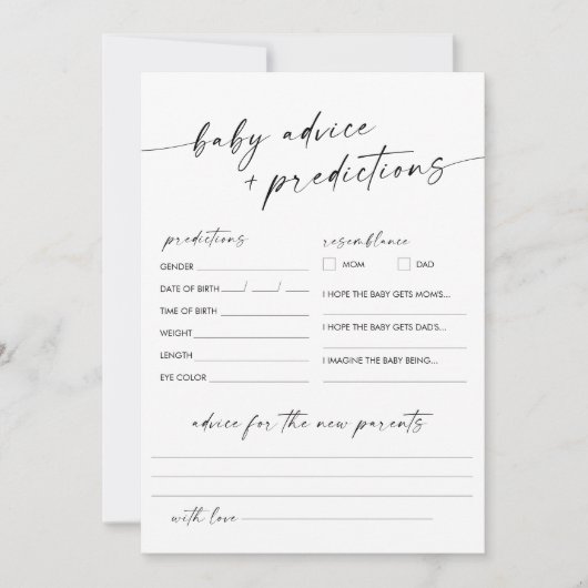 KAIA Baby shower Advies & Voorspellingen Kaart (Voorkant)