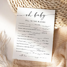KAIA Baby shower Libs, vul het blanco spel in Kaart