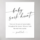 KAIA Baby Sock Hunt Baby shower Spel Sign Poster (Voorkant)