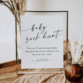 KAIA Baby Sock Hunt Baby shower Spel Sign Poster