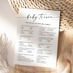 KAIA Baby Trivia Baby shower Spel Kaart