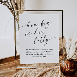 KAIA Hoe groot is haar buik Baby shower spel Poster
