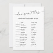 KAIA Hoe zoet Het Is Snoep Bar Baby Game Kaart (Voorkant)