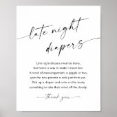 KAIA Late Night Luiers Baby shower Teken Poster (Voorkant)