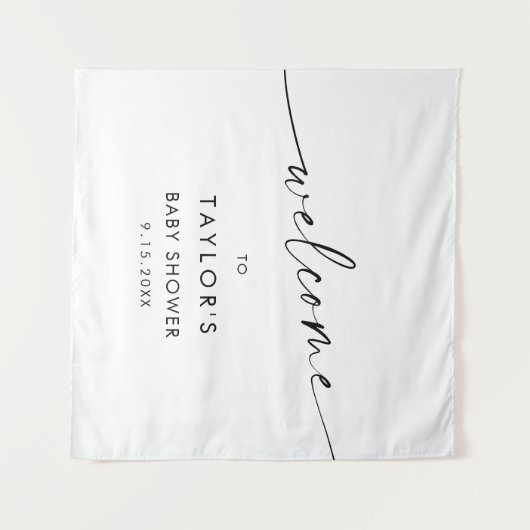 KAIA MInimalist Baby shower Welkom Wandkleed (Voorkant (horizontaal))