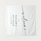 KAIA Minimalistische baby shower welkom Wandkleed (Voorkant (horizontaal))