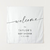 KAIA Minimalistische baby shower welkom Wandkleed (Voorkant)