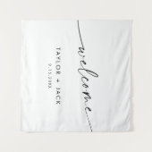 KAIA minimalistische bruiloft welkom Wandkleed (Voorkant (horizontaal))