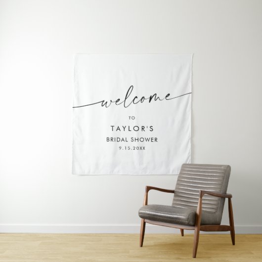 KAIA Minimalistische Bruiloft Welkom  Wandkleed (In situ)