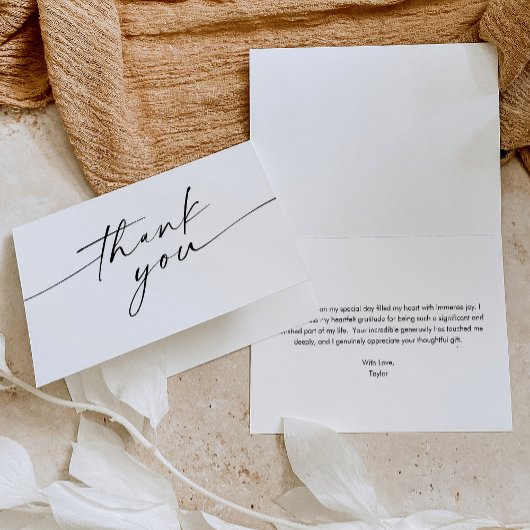 KAIA Minimalistische Dankkaart met Vouw Bedankkaart