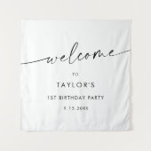 KAIA Minimalistische Verjaardag Welkom Wandkleed (Voorkant)