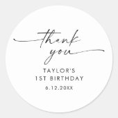KAIA minimalistische verjaardagsfeestgunst Ronde Sticker (Voorkant)