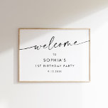 KAIA Modern Minimalist Verjaardag Welkom Poster<br><div class="desc">Waar eenvoud en verfijning elkaar in elke slag ontmoeten,  straalt dit minimalistische collectie elegantie uit. Het moderne en stilistische lettertype siert elk stuk met tijdloze charme,  waardoor het de perfecte keuze is voor bruiloften,  vrijgezellenfeesten,  baby showers en alle andere gelegenheden waar ingetogen schoonheid de boventoon voert.</div>