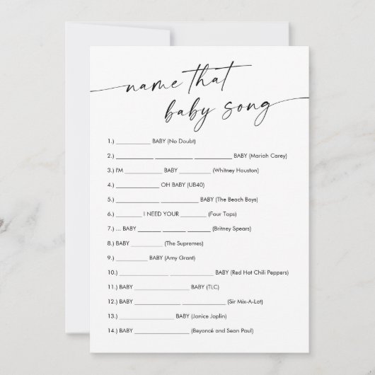 KAIA Naam Die Baby Song Game Kaart (Voorkant)