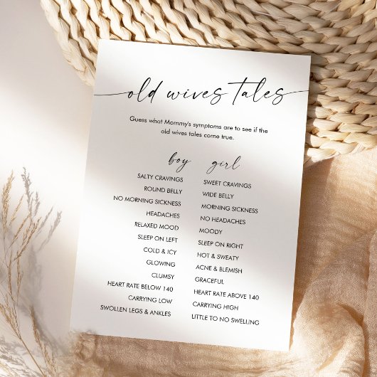 KAIA Oude vrouwen Tales Baby shower Game Kaart