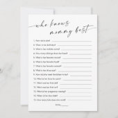 KAIA Wie weet mama beste Baby shower spel Kaart (Voorkant)