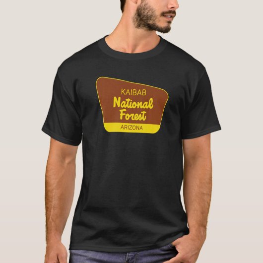 Kaibab National Forest Arizona Retro Sign T-shirt (Voorkant)