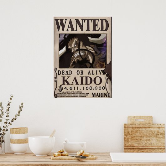 Kaido Wanted Bounty Poster (Keuken)