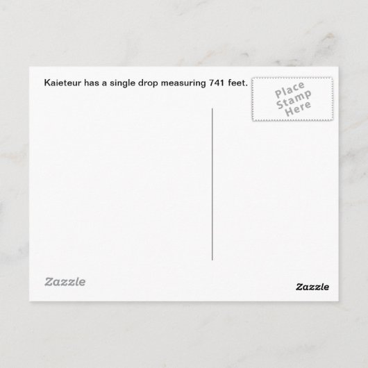 Kaieteur Herfst briefkaart (Achterkant)