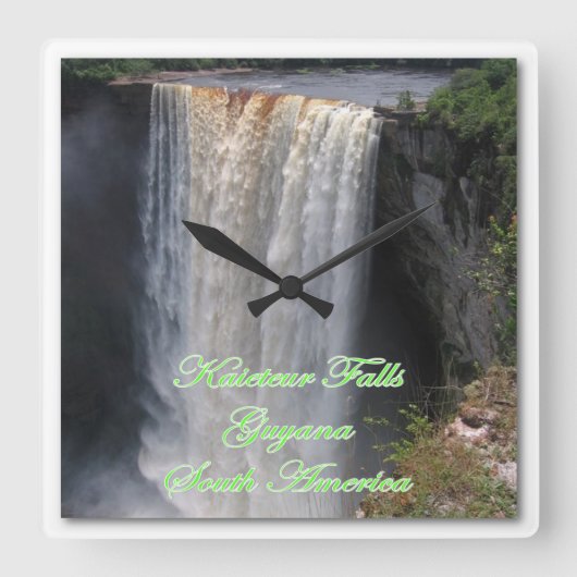Kaieteur Wall Clock Vierkante Klok (Voorkant)