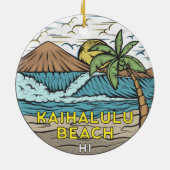 Kaihalulu Beach Hawaii Vintage Keramisch Ornament (Achterkant)