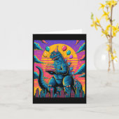 Kaiju Birthday Lloon And Cake Monster Movie Bday D Kaart (Gele Bloem)