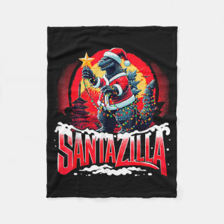 Kaiju Christmas Santazilla Japanese Monster Dinosa Fleece Deken
