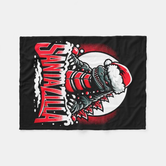 Kaiju Christmas Santazilla Japanese Monster Dinosa Fleece Deken (Voorkant (Horizontaal))