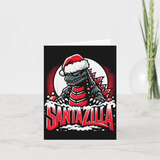 Kaiju Christmas Santazilla Japanese Monster Dinosa Kaart (Voorkant)
