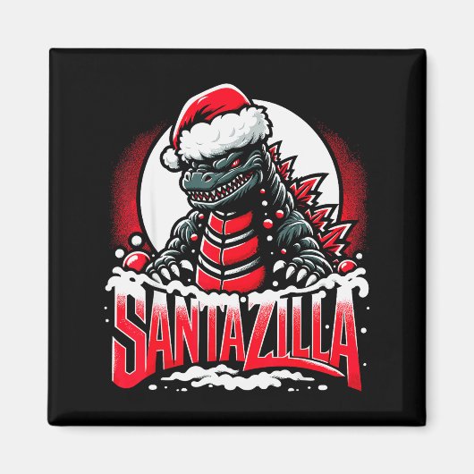 Kaiju Christmas Santazilla Japanese Monster Dinosa Magneet (Voorkant)