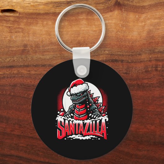 Kaiju Christmas Santazilla Japanese Monster Dinosa Sleutelhanger (Voorkant)